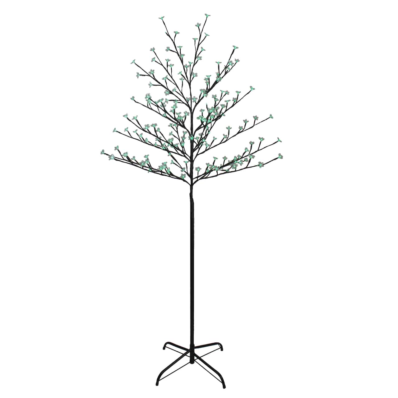6ft. Green LED Cherry Blossom Flower Artificial Tree